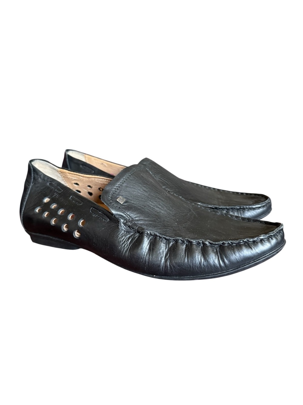 Valentino Black Leather Men’s Slip-On Driving Loafers